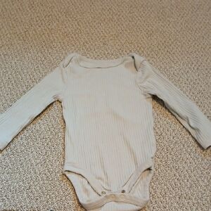Cloud Island Ribbed Light Gray Bodysuit